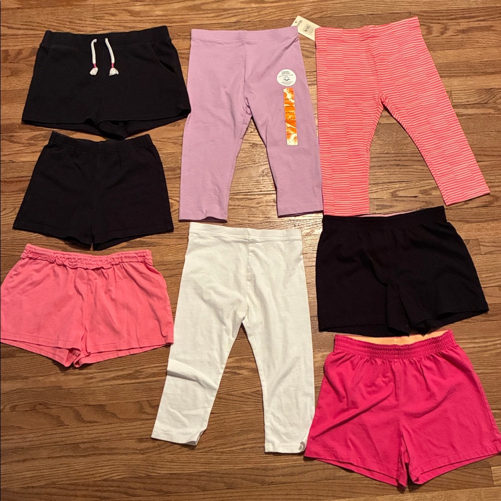 Colorful Size 7/8 Shorts and Capris Set. Includes 5 Shorts and 3 Capris